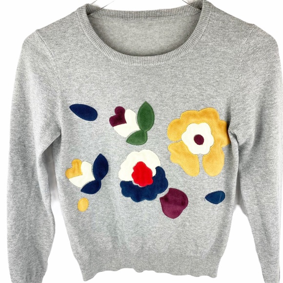 Vintage Hopeshow Velvet Embroidered Floral Sweater Small - Picture 2 of 5